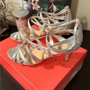 Ivanka Trump Silver Glamorous Heels